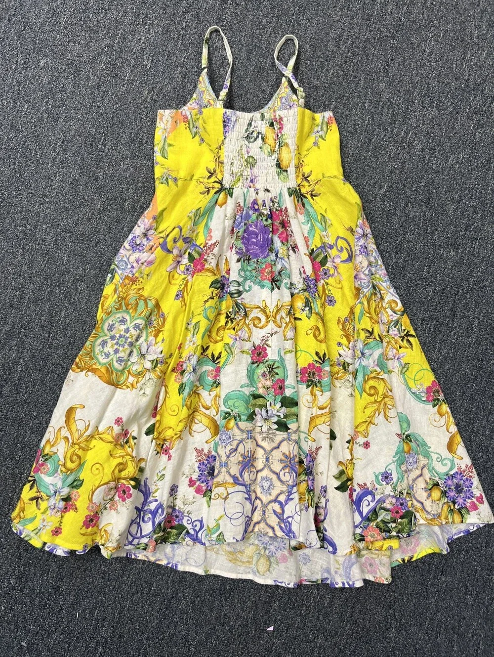 Milla By CAMILLA LUXERY AUSTRALIAN LINEN Bright Yellow Floral Girls' Sundress 4